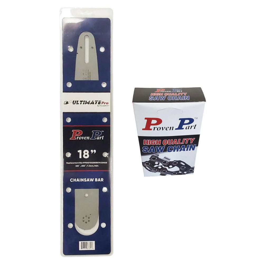Proven Part 18" Guide Bar And Full Chisel Chain .325" .050" 74DL Fits Stihl 3003 008 3317