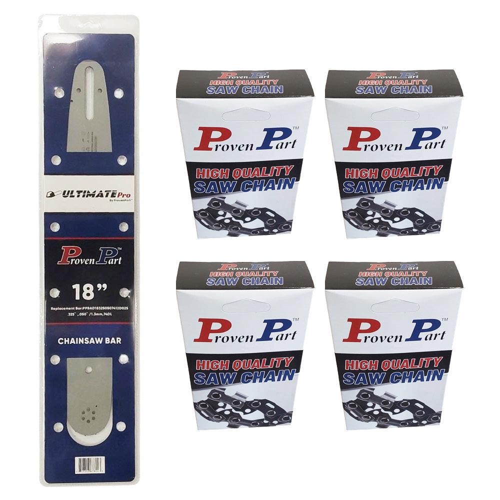 Proven Part 18In Bar and 4 Chains .325 .050 74DL Fits Stihl MS 280, MS 280 C-BQ, MS 280 CQS, MS 290 180VXLGD025