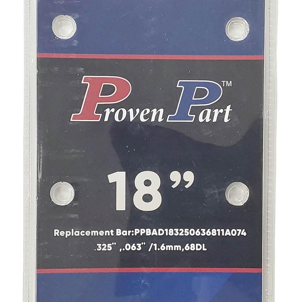 Proven Part 18In Chainsaw Bar .325 .063 68DL Fits Stihl MS250, MS250C, MS250C‑BE, MS251, MS251C, MS251C‑BE 30050084717