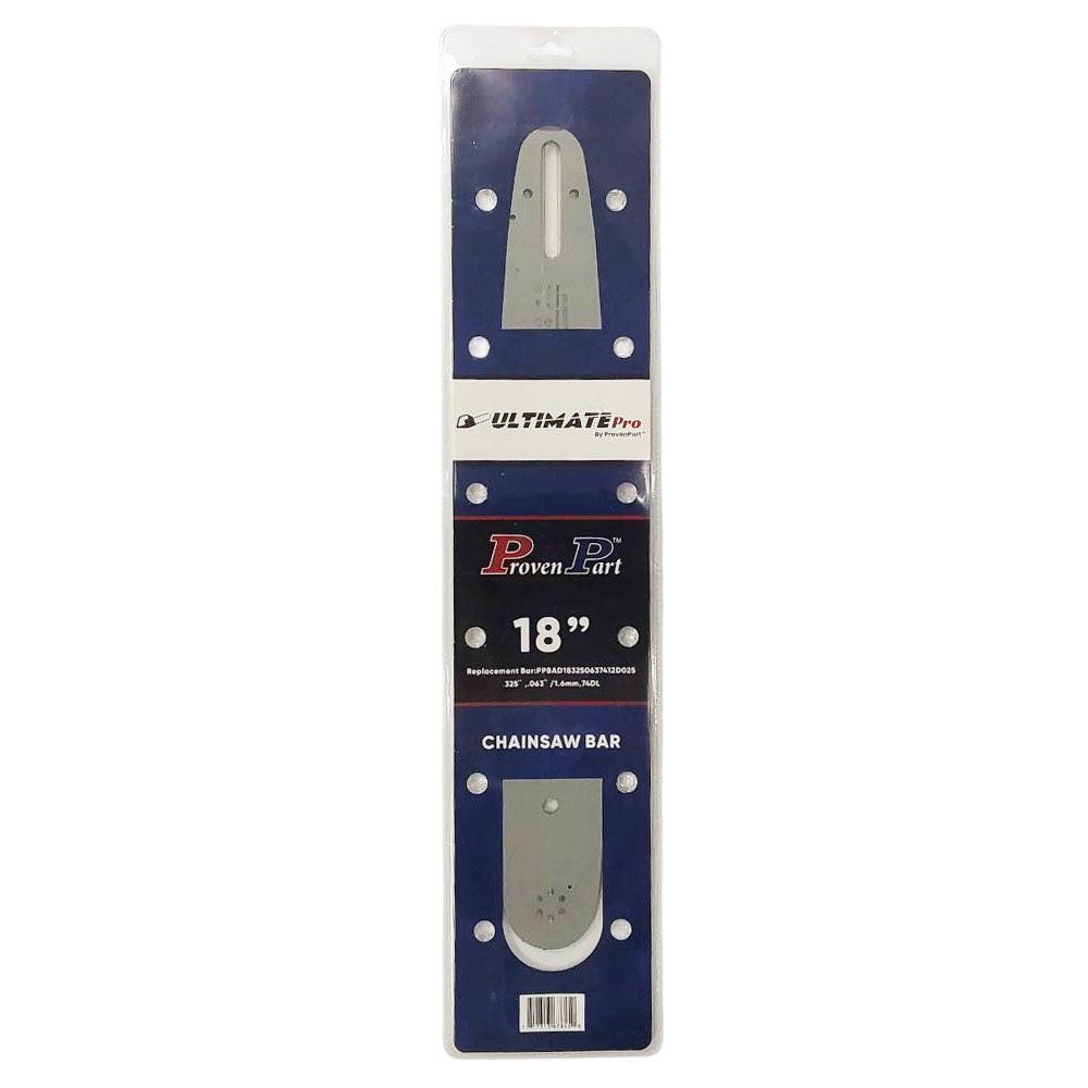 Proven Part 18" Guide Bar And 2 Pack Full Chisel Chain .325" .063" 74DL Fits Stihl 3003 008 6817