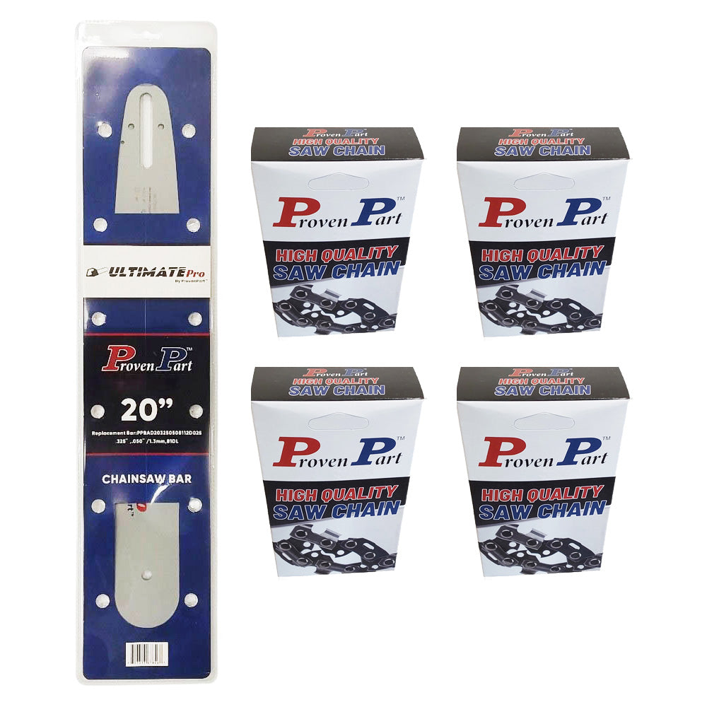 20" Guide Bar And 4 Pack Full Chisel Chain .325" .063" 81DL Fits Stihl 3003 812 6821