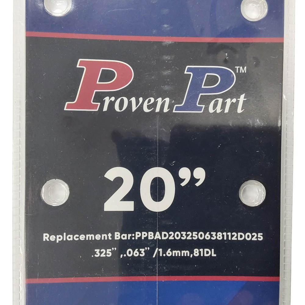 Proven Part 20In Chainsaw Bar .325 .063 81DL Fits Stihl MS270 / 270CQS, MS271, MS280 / MS280CQS, MS290 30030086821