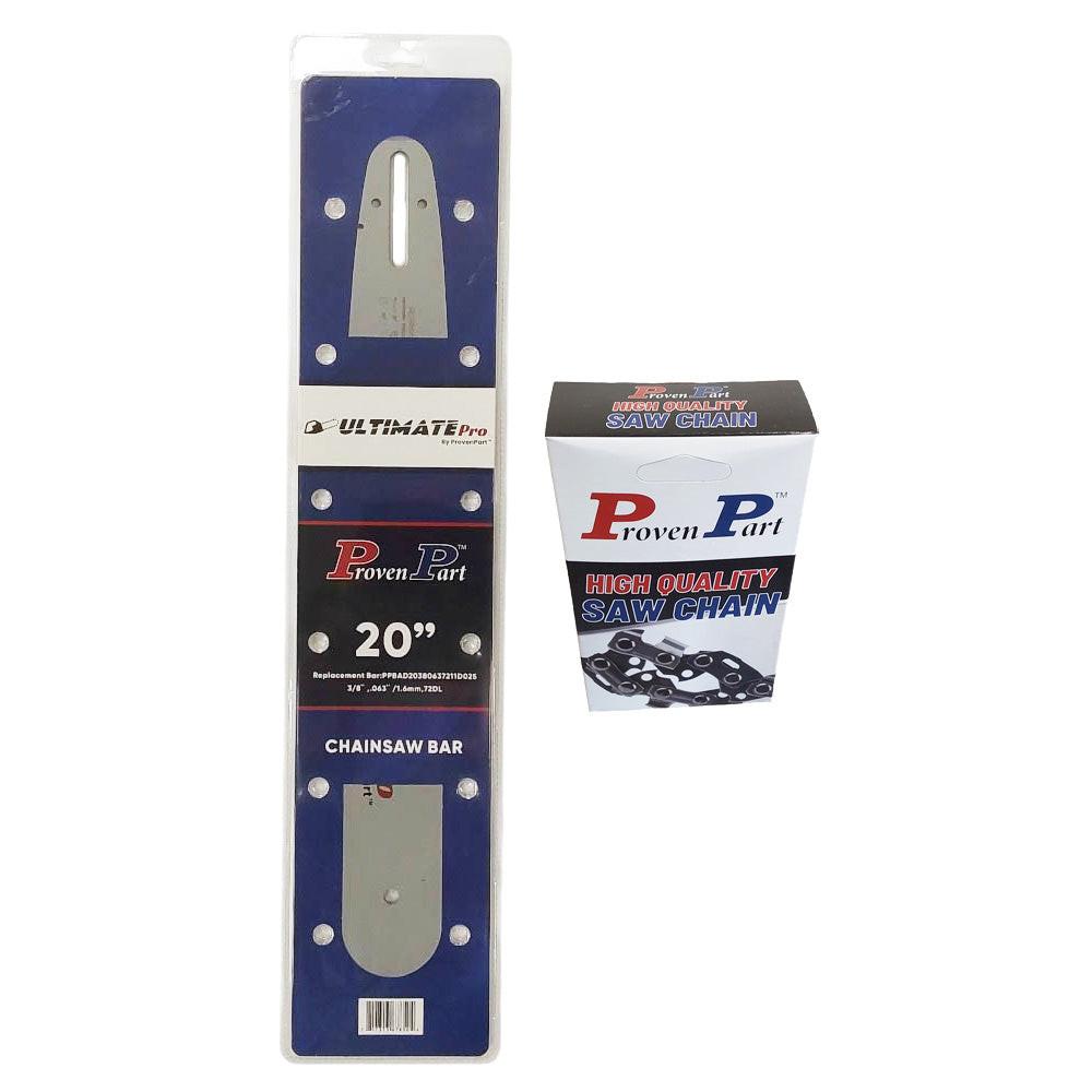 Proven Part 20In Bar and 1 Chain 3/8" .063 72DL Mount D025 For 3003 001 9421, 3003 000 9421, 203VXLHD025