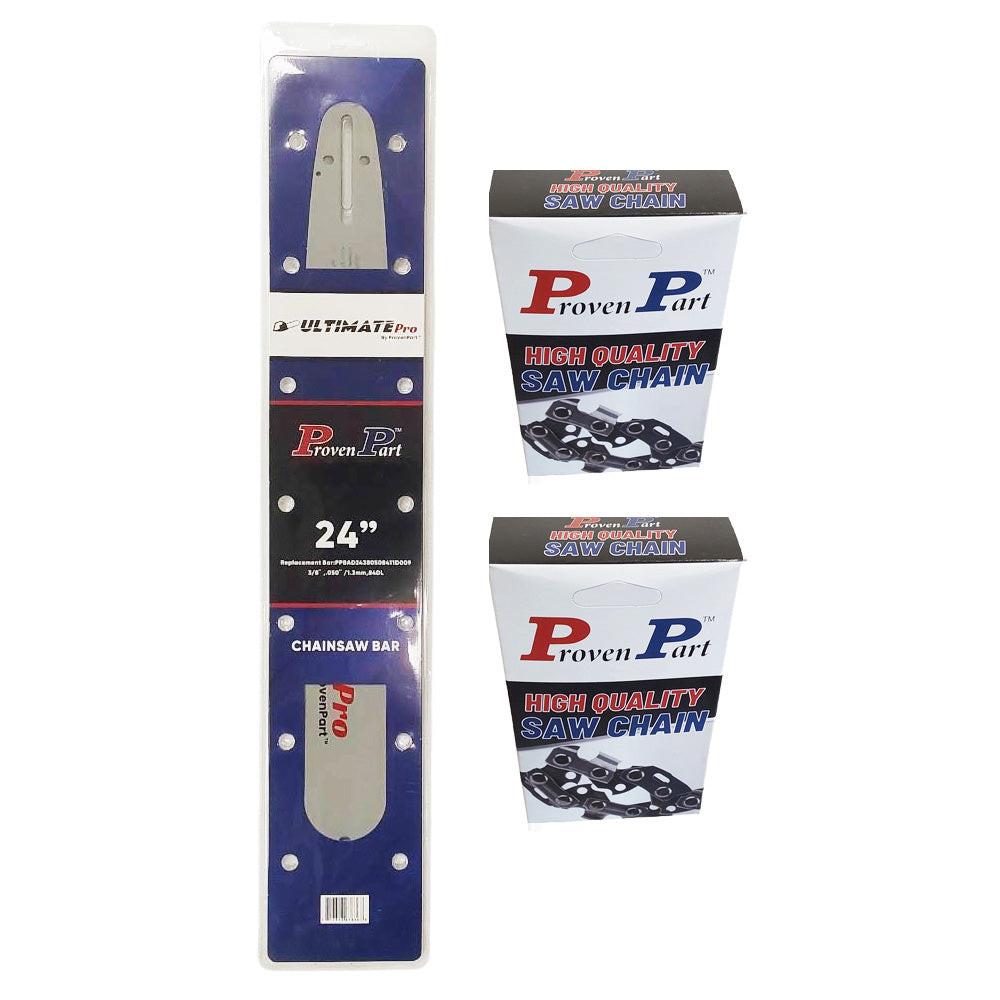 Proven Part 24In Bar and 2 Chains 3/8 .050 84DL For Jonsered CS 2172, CS 2172WH, CS 2186, CS 2186WH, CS 2188 240RNDD009