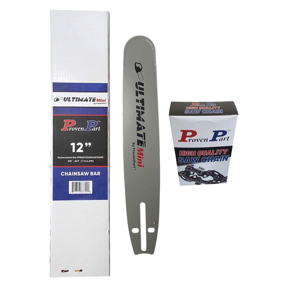 Proven Part 12In Bar and 1 Chain .325 .043 51DL Fits Husqvarna  535i XP, 540i XP, T535I XP, T540 XP MARK III, T540I XPG, T540I XP 593914351