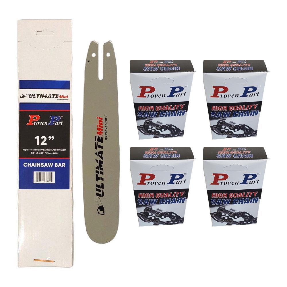 Proven Part 12In Bar and 4 Chains 3/8LP .050 44DL Fits Stihl MS 201 T C-M, MS 210 C, MS 210 C-BE, MS 211 3005‑0004805