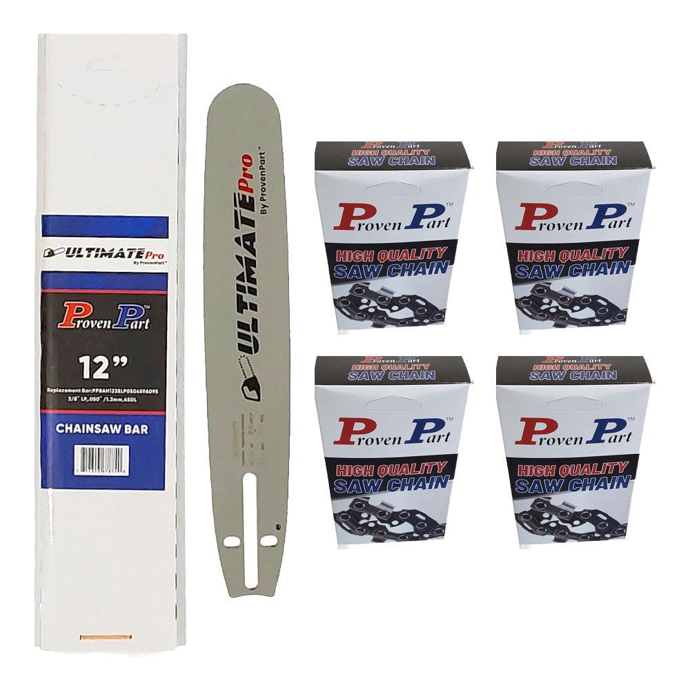 Proven Part 12In Bar and 4 Chains 3/8LP .050 45DL Fits Jonesered CS 2135, CS 2139T, CS 2234, CS 2236T 120SXEA095