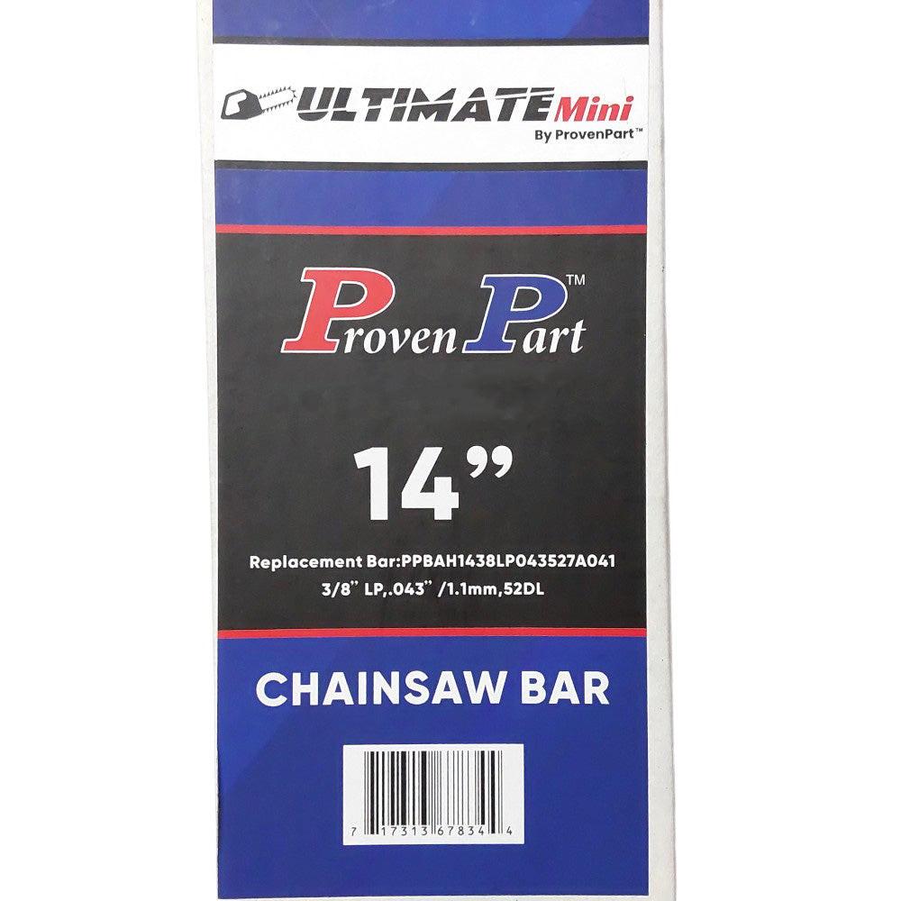 Proven Part 14In Chainsaw Bar 3/8LP .043 52DL Fits Dolmar 100, 101, 102, 103, 104, 105, 106, 108, ES-161 DOP144MLEA041DO