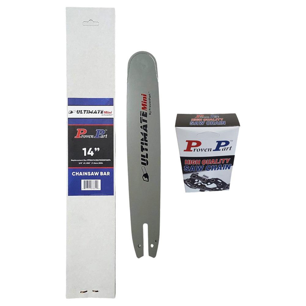 Proven Part 14In Bar and 1 Chain 3/8LP .050 50DL Fits Stihl MS170, MS180, MS210, MS211, 009–025 30050004809, 140SDEA074