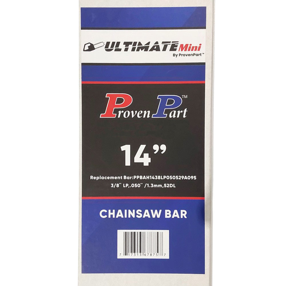Proven Part 14In Chainsaw Bar 3/8LP .050 52DL Fits Husqvarna  135, 140, 236, 240E, 316 electric, 334T 5019592‑52, HL‑280‑52