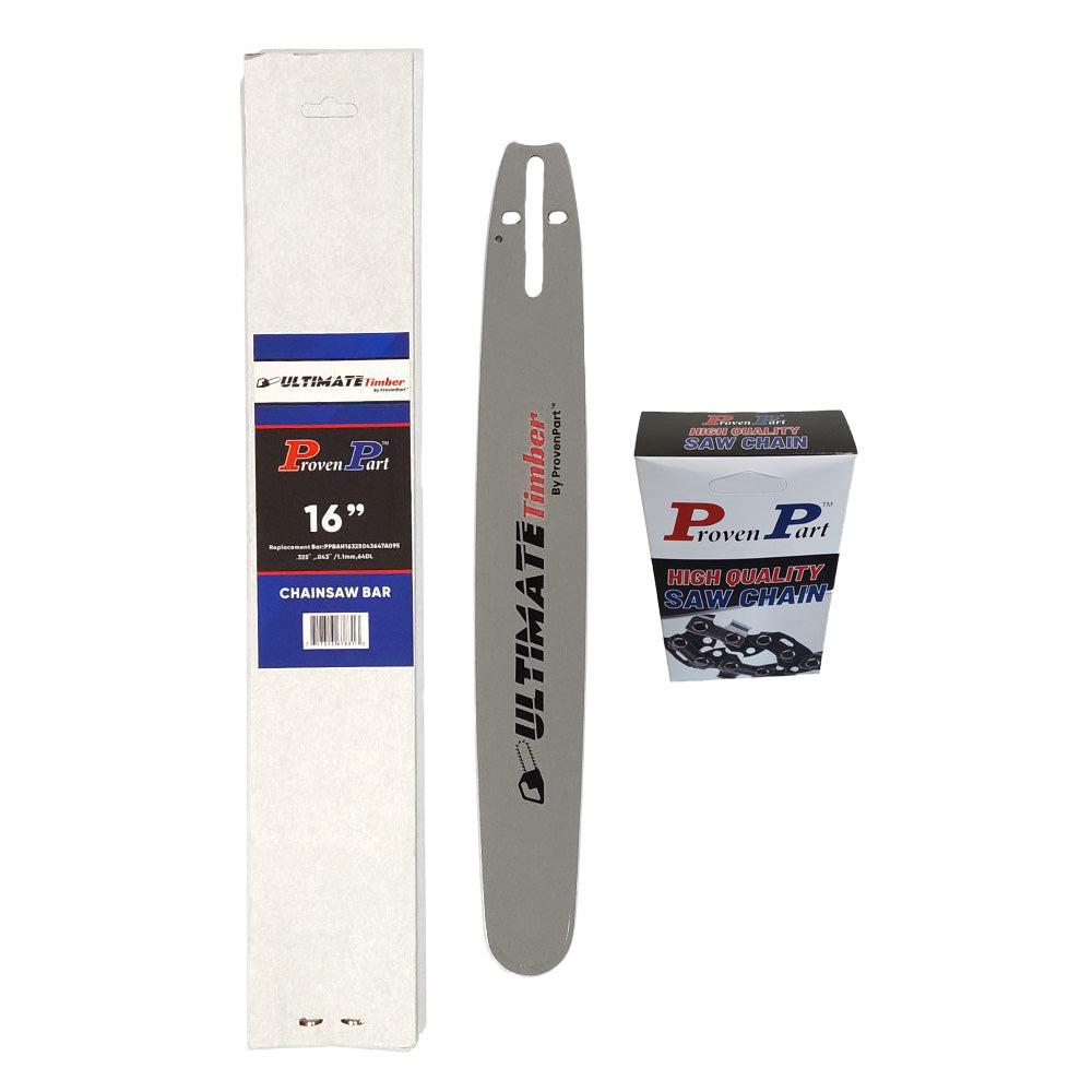 Proven Part 16In Bar and 1 Chain .325 .043 64DL Fits Jonsered CS2117EL, CS2139T, CS2236T 164TXLNA095