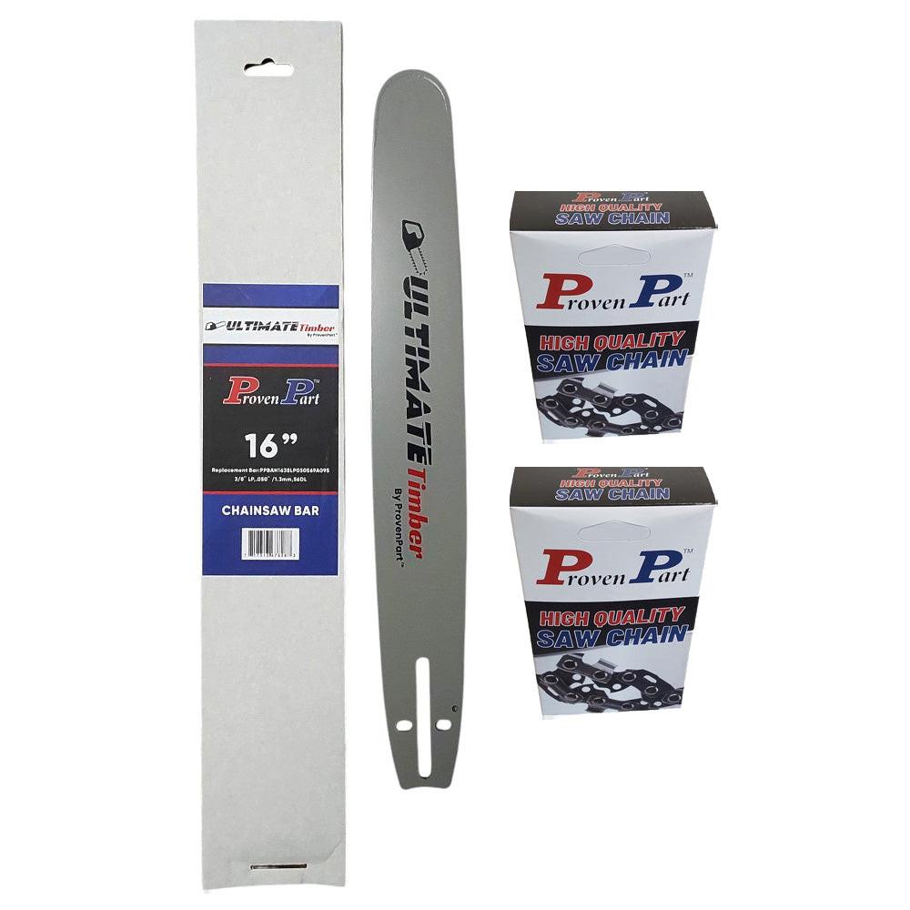 Proven Part 16In Bar and 2 Chains 3/8LP .050 56DL For Remington RM4216 160SXEA095, 160SDEA095