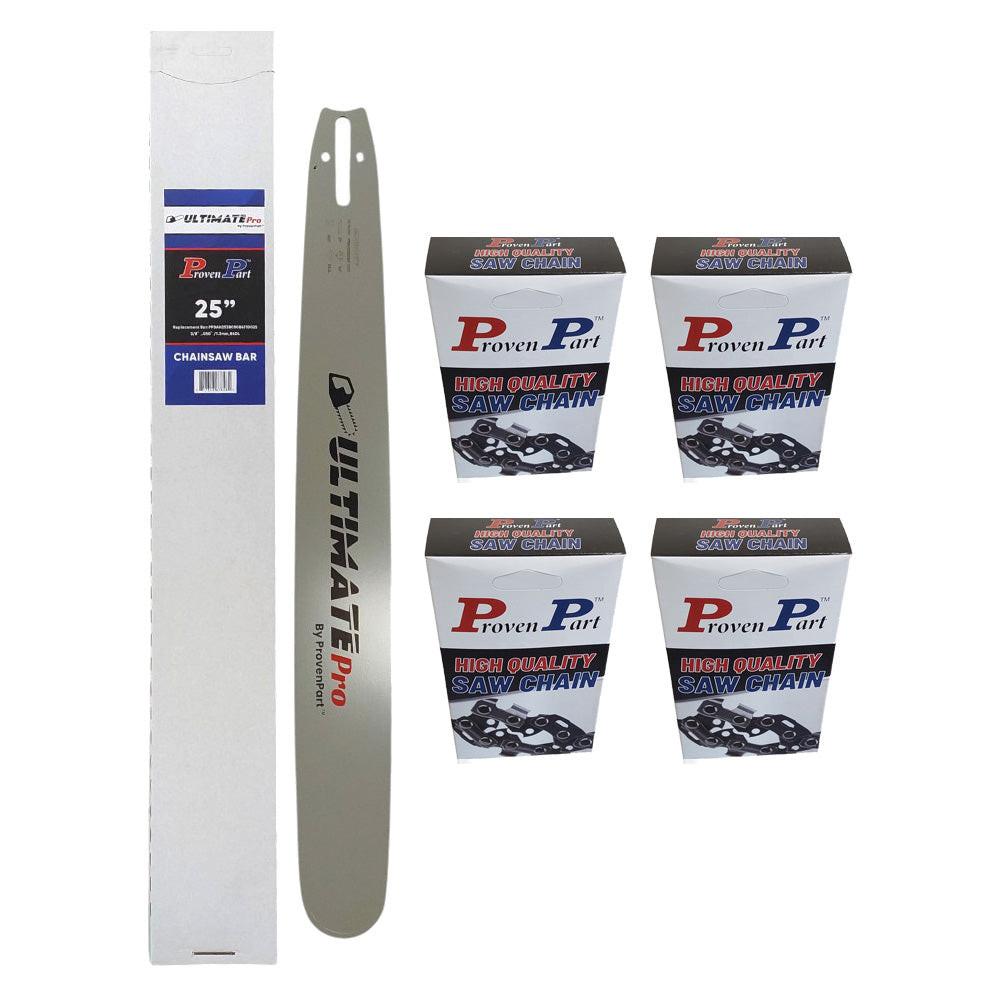 Proven Part 25In Bar and 4 Chains 3/8 .050 84DL Fits Stihl 3003‑000‑8830 MS 044, MS 650, MS 362