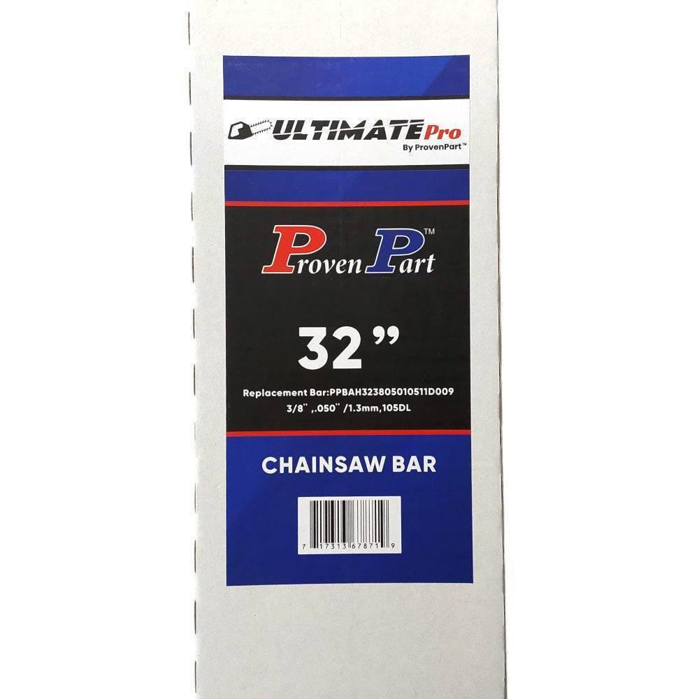 Proven Part 32In Bar and 1 Full Chisel Chain 3/8 .050 105DL For Husqvarna  365, 372 XP, 372 XPW, 575 XP, 576 XP, 390 XP 320RNDD009.