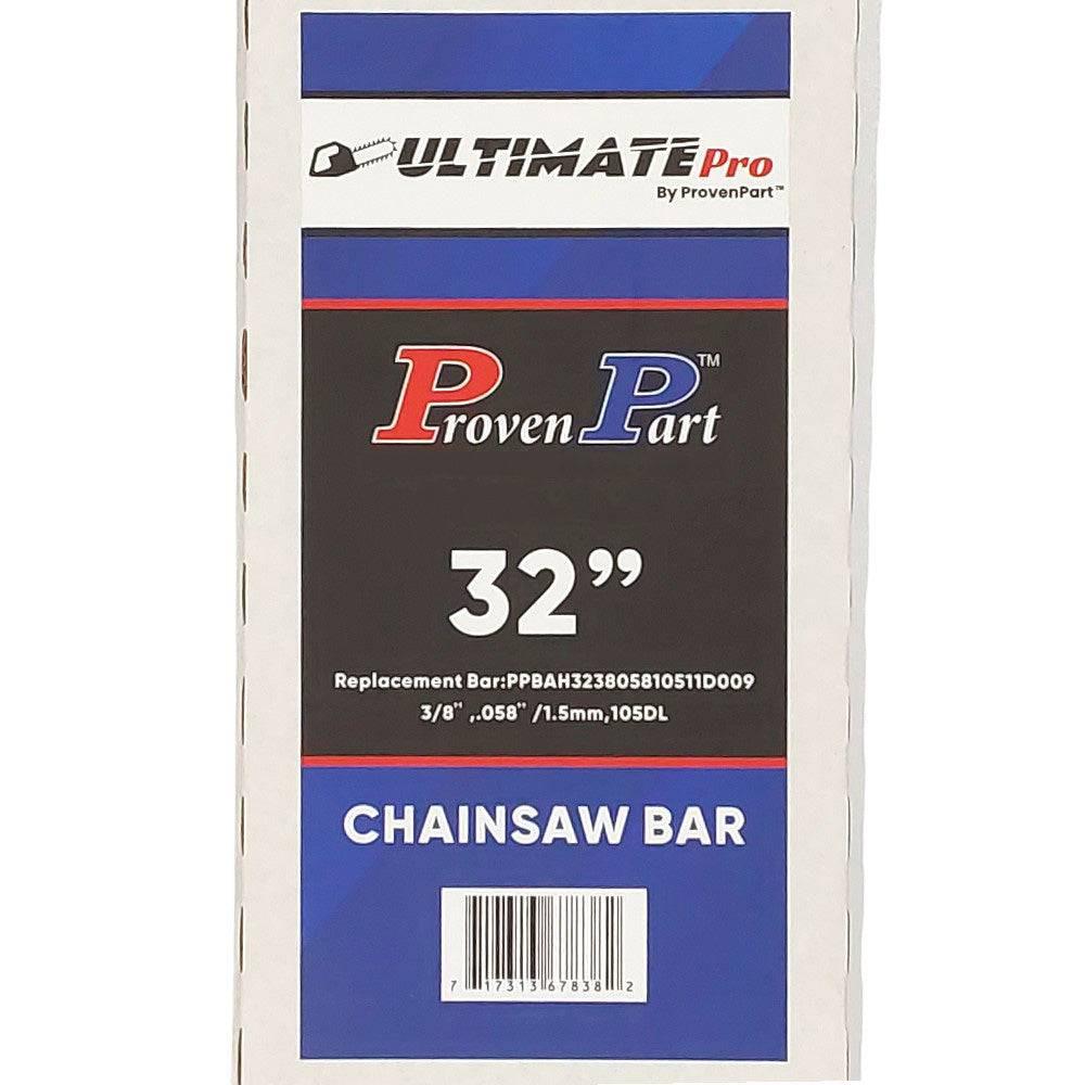 Proven Part 32In Chainsaw Guide Bar 3/8 .058 105DL Fits Jonsered CS2063 2065 2165 625 2171 630