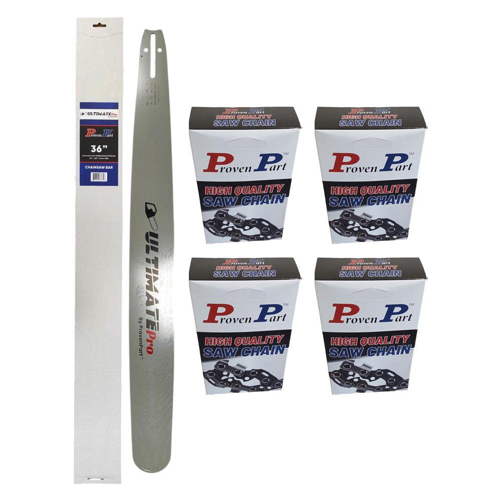 Proven Part 36In Bar and 4 Chains 3/8 .063 115DL For Jonsered 2065, 2065W, 2071, 2071W, 2077 363RNDD009, 608000059, HT-383-115