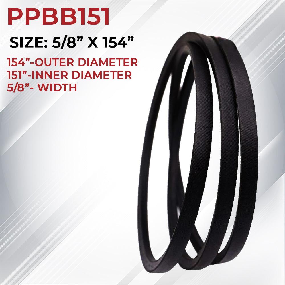 Proven Part Deck Belt 5/8 In X 154 In For Exmark 52 Inch Lazer Z 1-653368 653368. - Proven Part