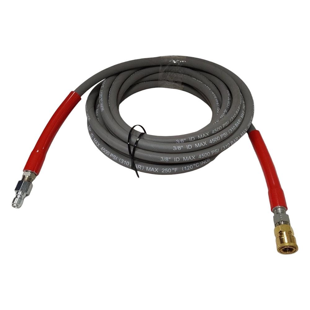 Proven Part 25ft. 3/8" Pressure Washer Hose 4500PSI Gray With Quick Connects