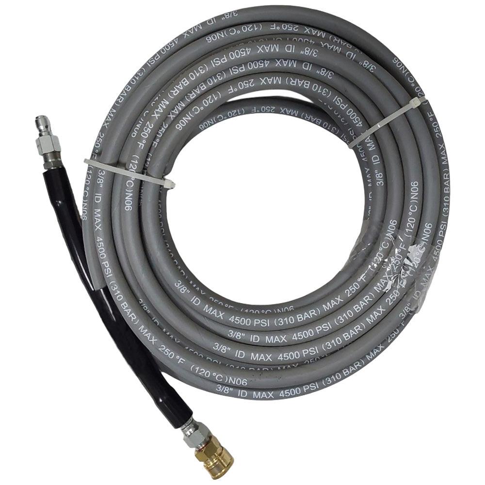 Proven Part 50ft. 3/8" Pressure Washer Hose 4500PSI Gray With Quick Connects