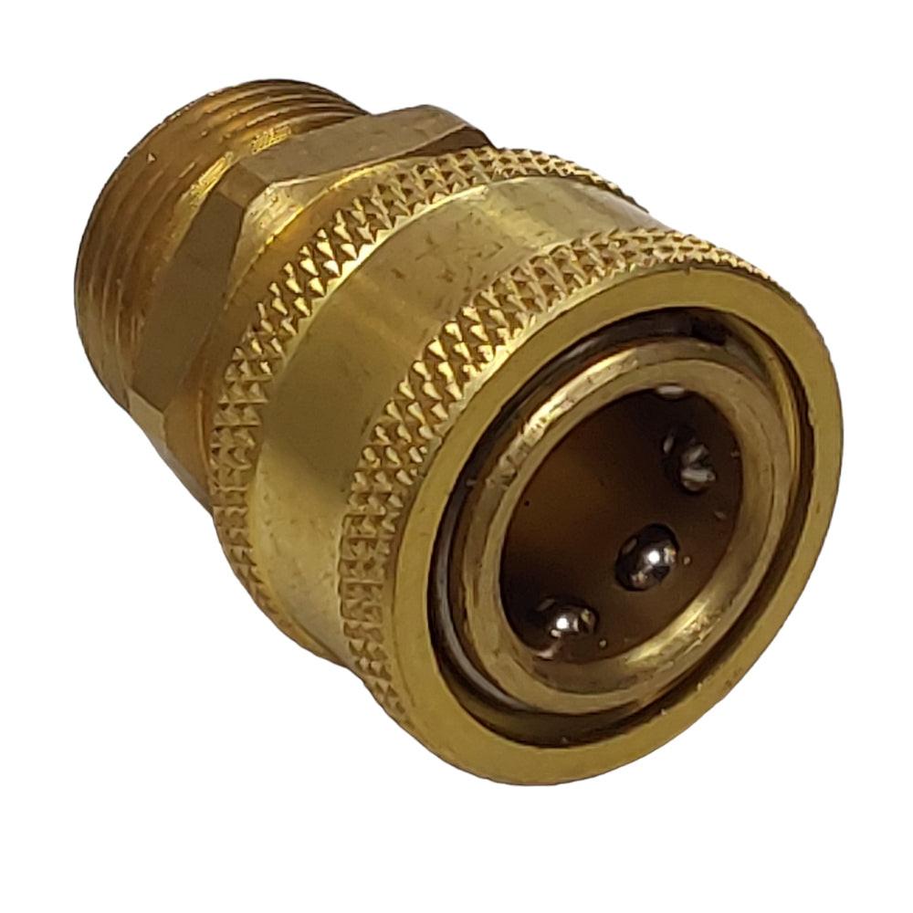 Pieza probada, conector de desconexión tipo tornillo, 3/8 hembra, M22, latón