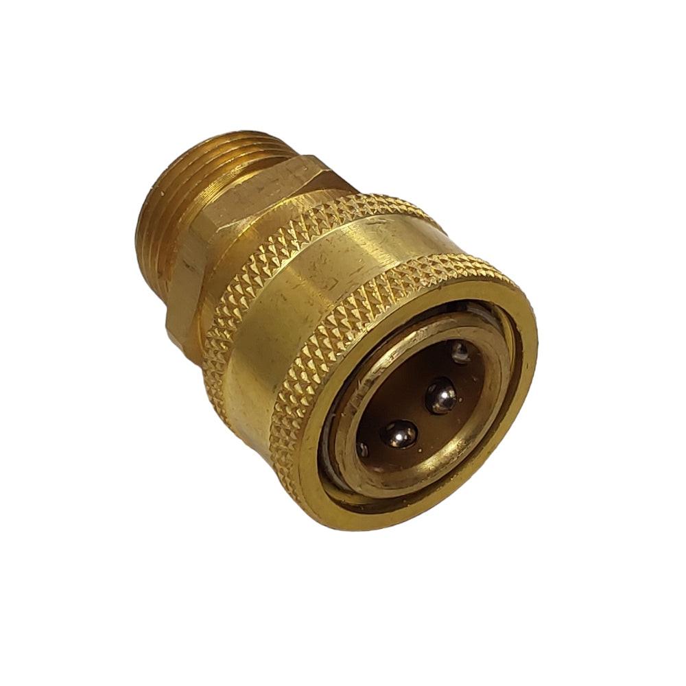 Pieza probada, conector de desconexión tipo tornillo, 3/8 hembra, M22, latón