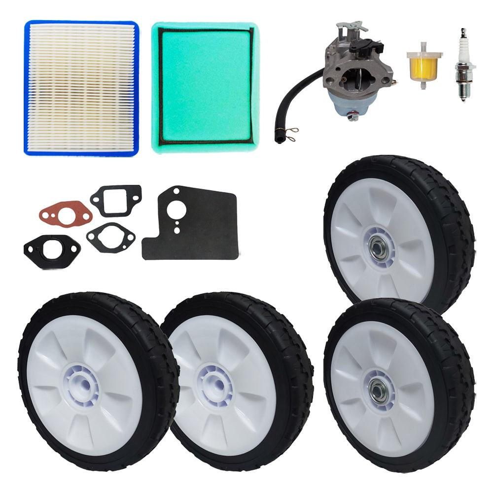 Proven Part Maintenance Kit Air and Pre-Filter Spark Plug Fuel Filter Carburetor Gasket Set Front and Rear Wheels Fits Honda HRB215K3,HRB215K4,HRM215K3,HRR216,HRR216K8,HRS216,HRT216K1