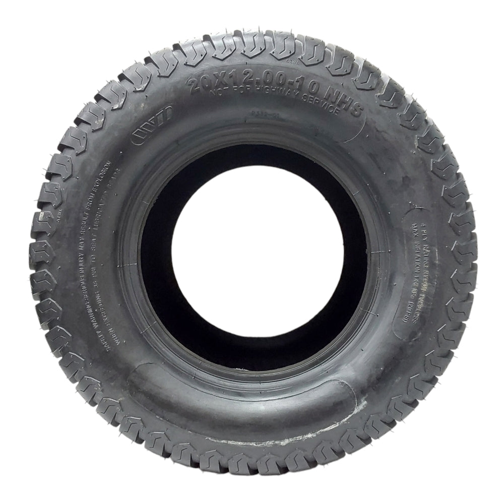 Proven Part Lawn Mower Tire 20 x 12-10 4 PLY For Garden Tractors Riding Mowers, Tubeless