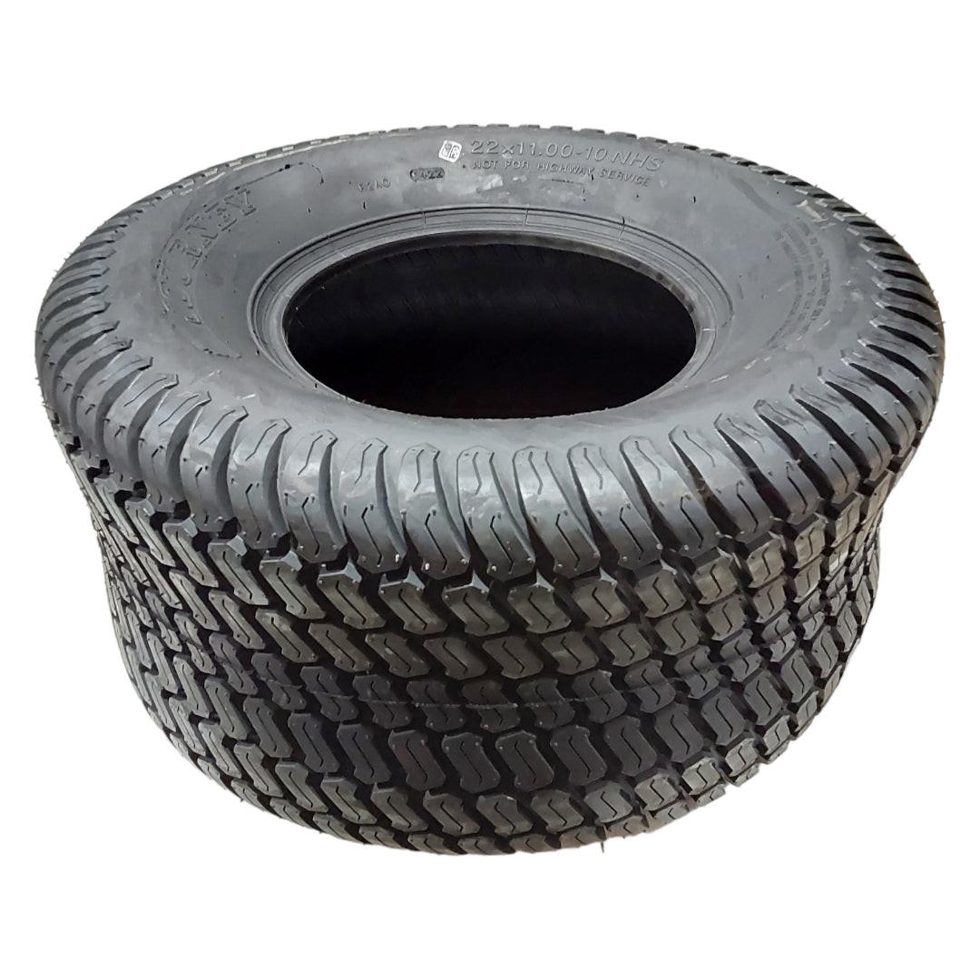 Paquete de 4 neumáticos de goma de pieza probada 22X11-10