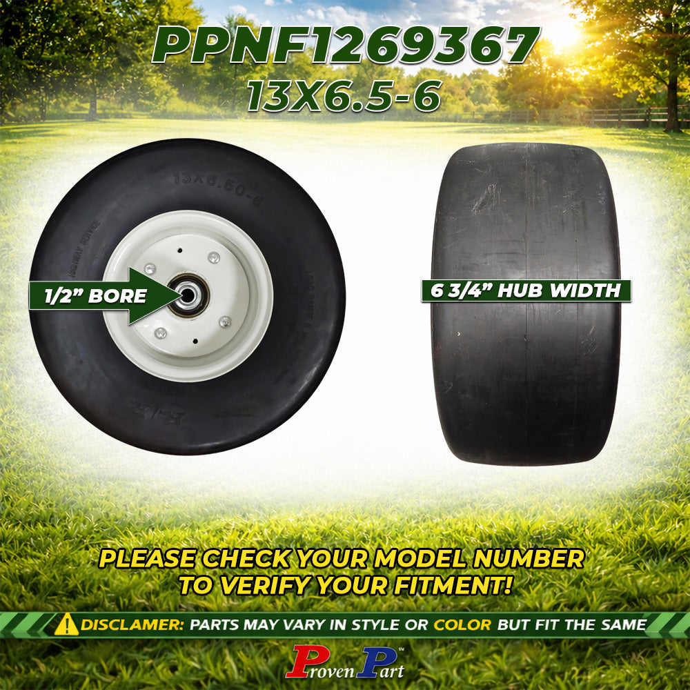 Proven Part 2 13X6.5X6 No-Flat Front Solid Tire Fits Exmark 146-4188 LRE801GKA524A3 LRE801GKA604A3 - Proven Part