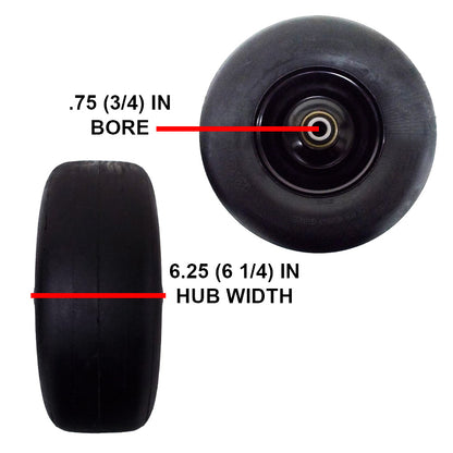 Proven Part 13X5.00-6/3.25B Flat Free Tire Asm Black