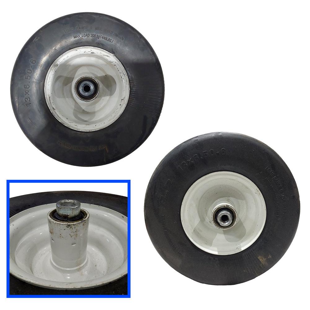 Proven Part 2 Pack Of 13X6.50-6 Flat Free Tire Asm Scratched Paint White Rim For Exmark and Toro