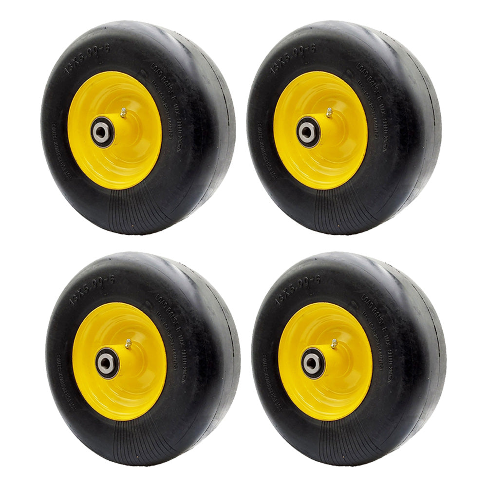 4PK Proven Part 13X5X6 No-Flat Solid Tire Wheel Assembly For TCA13769 TCA12430 B1Wl58 D38009