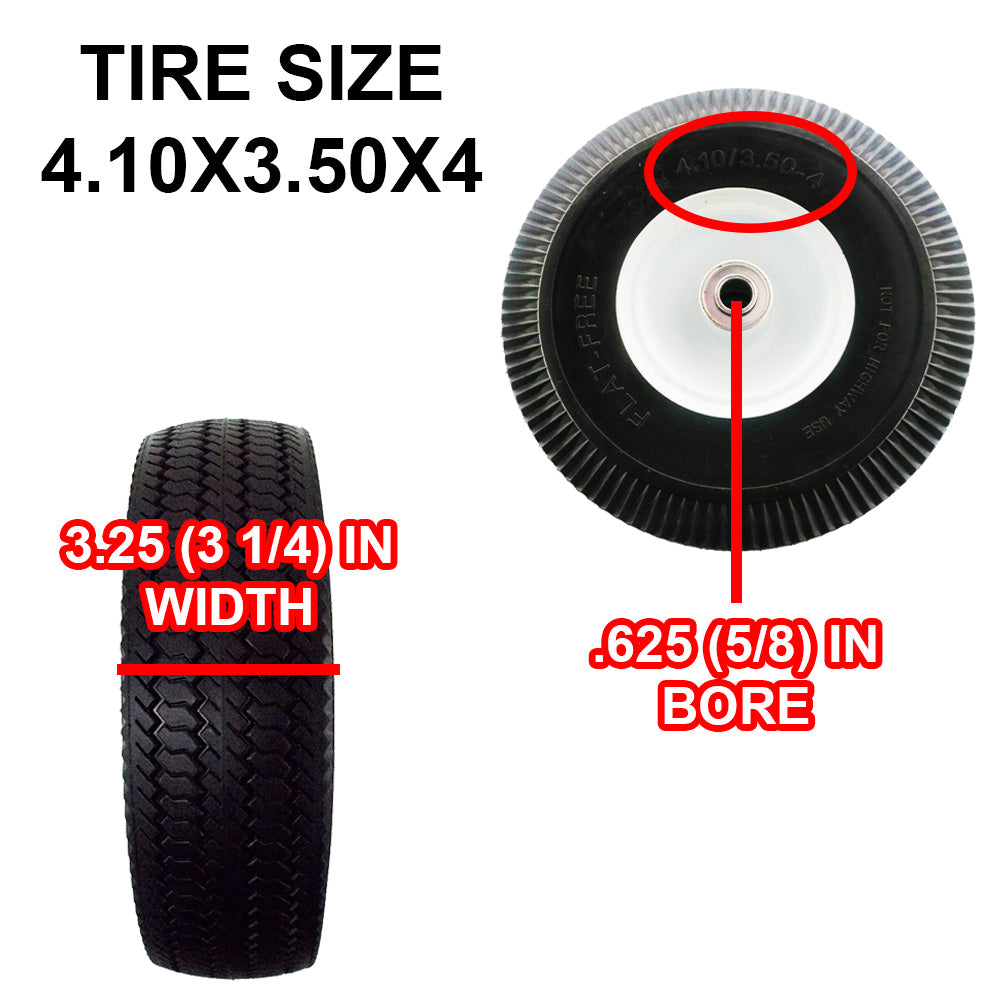 Proven Part 4.10X3.50X4 No Flat Solid Foam Puncture Proof Front Tire For 14302 4164205 Walk Behind Blowers