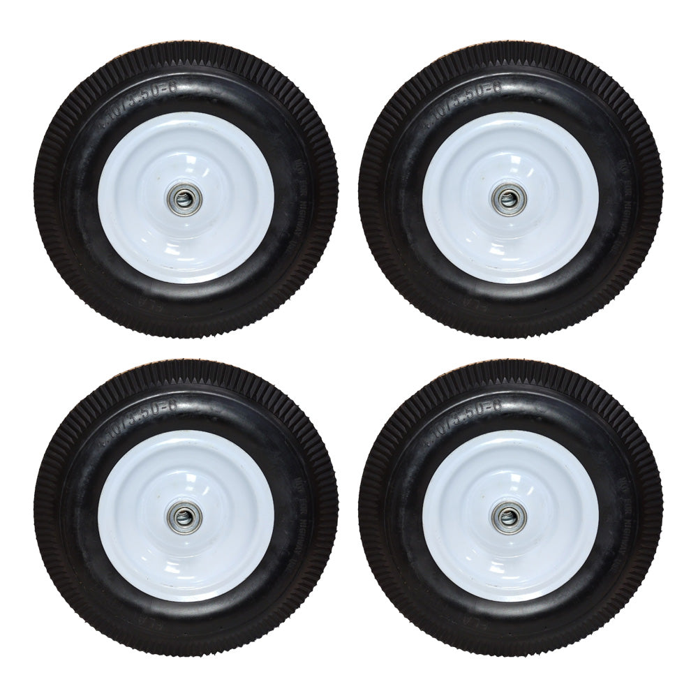 4 PK Proven Part No-Flat Wheel Assembly 4.10X3.50-6 Back Wheel For Little Wonder4164204