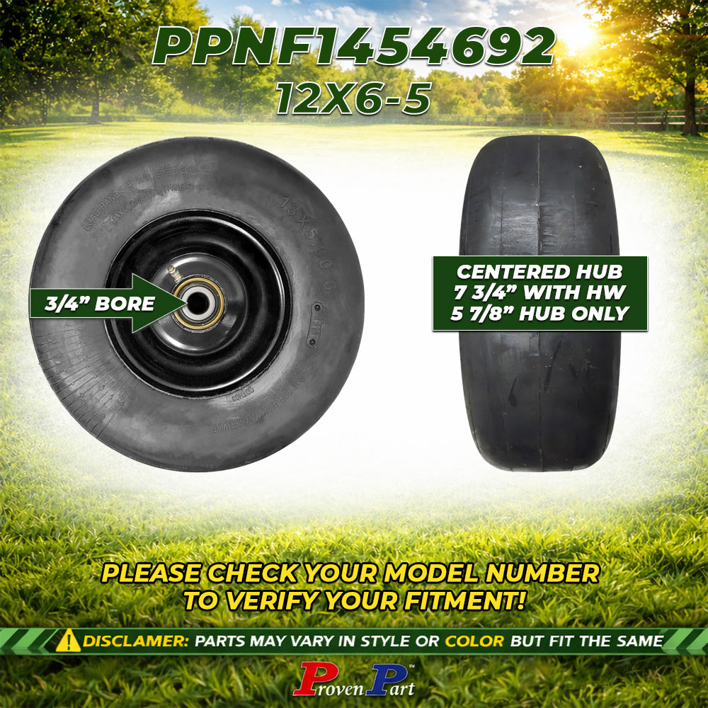 Proven Part No Flat Tire Assembly Fits Toro 145-4692 12x6-5  145-4649, 99-5107, 145-4673