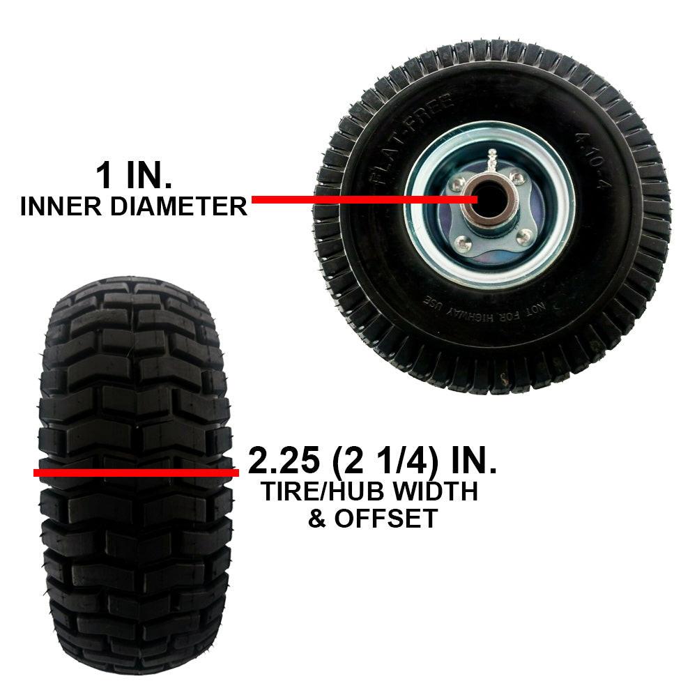 Proven Part Set Of 2 4.10X3.5X4 Solid No-Flat Semi-Pneumatic Tires With Bearings Fit 72310001 15041 Compatible With 2 Wheel Velke System X2 - Proven Part