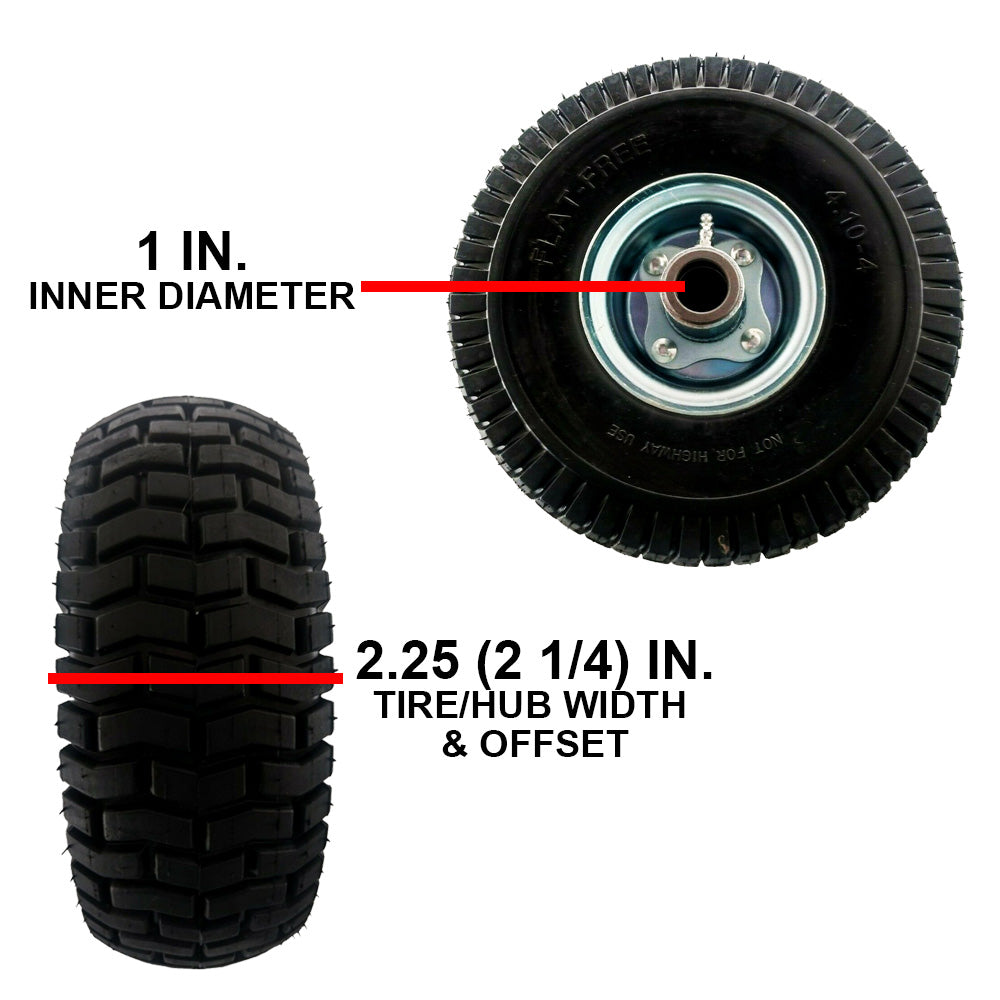 Pieza probada, neumático sólido sin pinchazo 4.10X3.5-4 con rodamientos aptos 72310001 15010 Compatible con sistema Velke de 2 ruedas X2