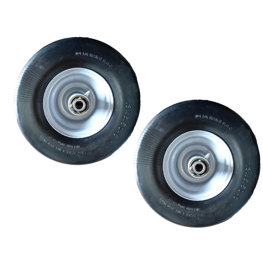 Proven Part 2- 13X6.5-6 No-Flat Tires Fit Hustler 605199 Bearings Installed