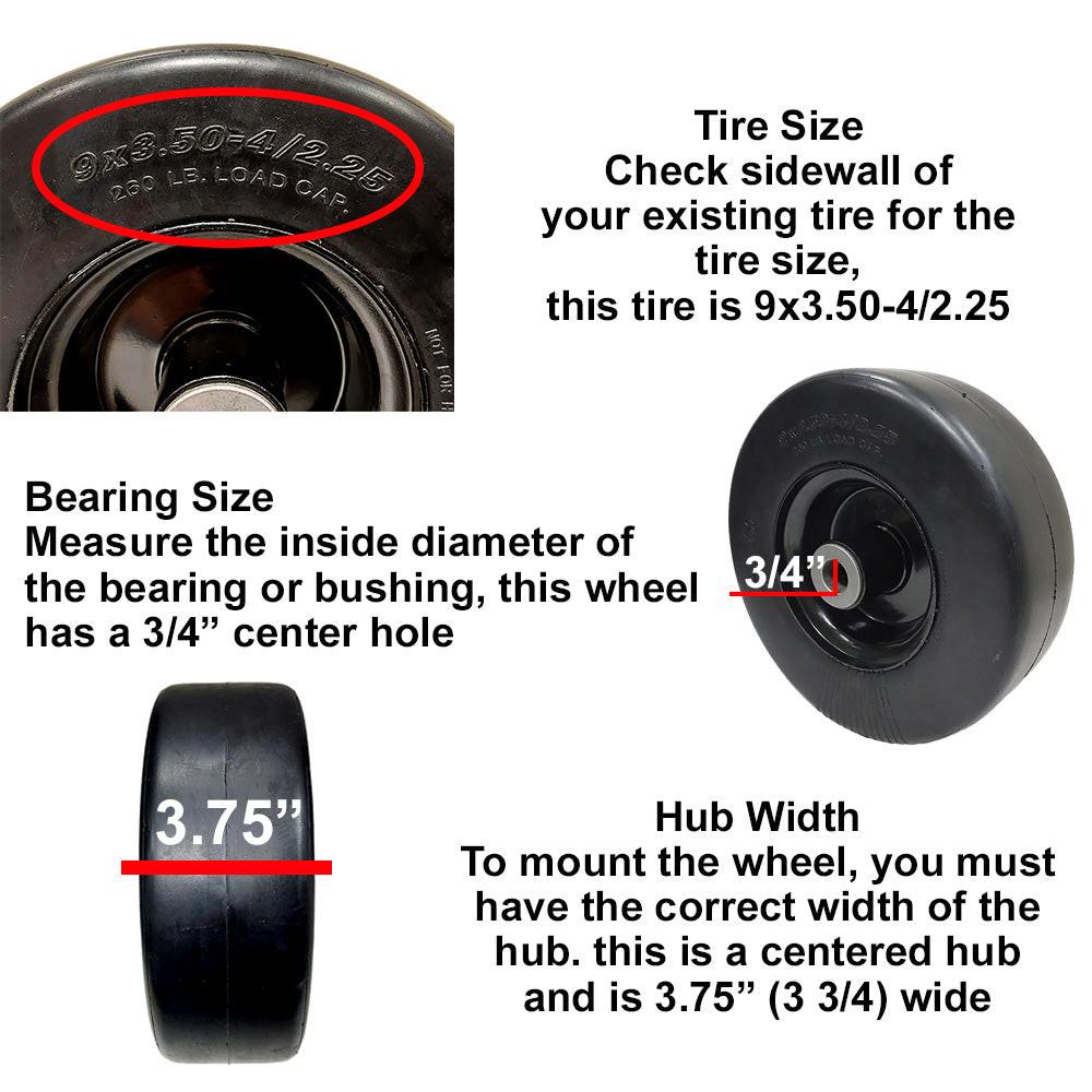 Pieza probada sin rueda plana para Wright 72460027 9X3.5-4