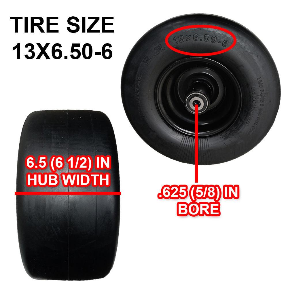 Pieza probada 2-13X6.5-6 Sin ruedas planas de goma sólida para Wright 72460033