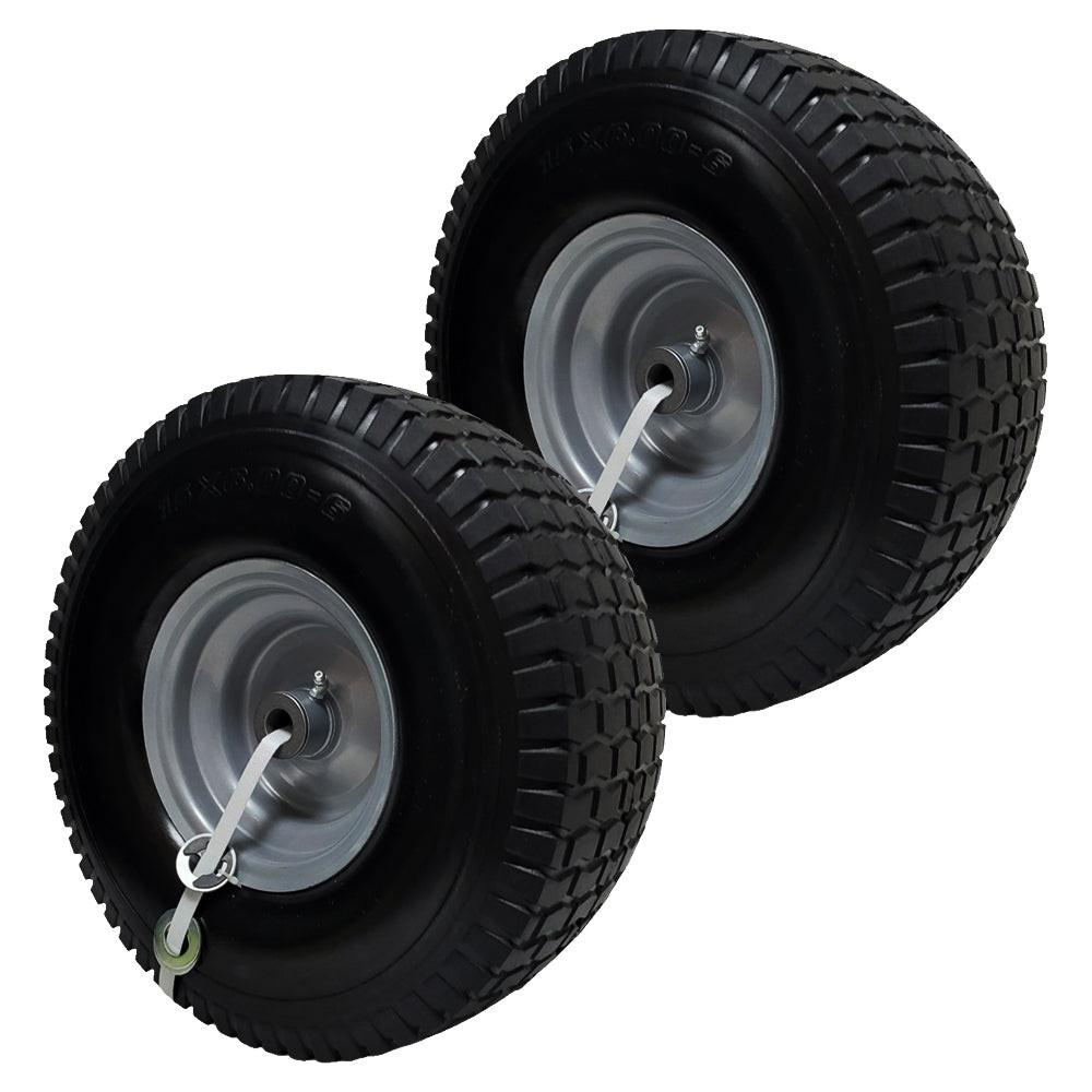 Proven Part 2-Pack No-Flat Foam Front Tire and Rim 15x6-6 For Craftsman For MTD For Cub Cadet