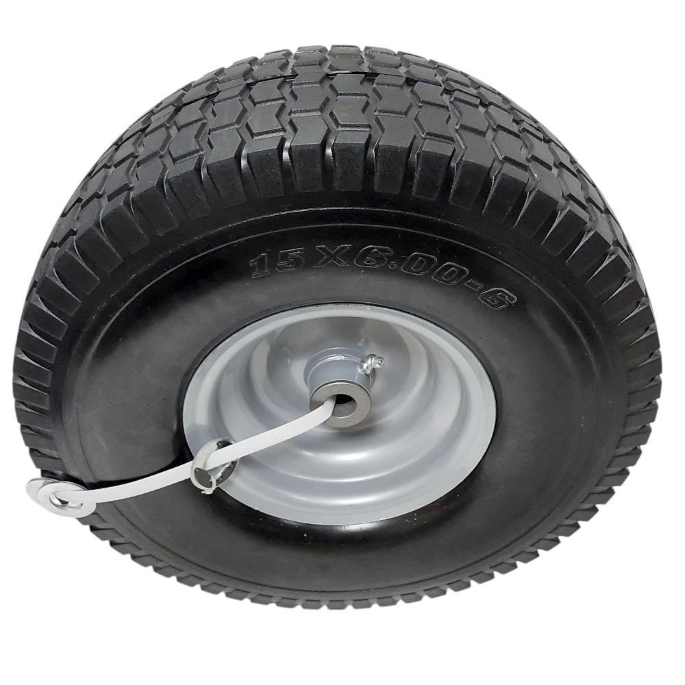 Proven Part 2-Pack No-Flat Foam Front Tire and Rim 15x6-6 For Craftsman For MTD For Cub Cadet