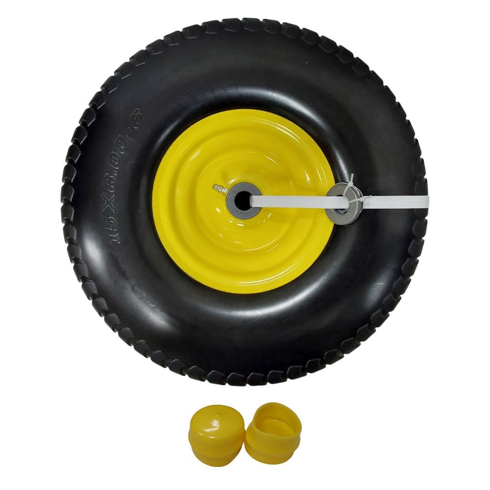 Proven Part Front Foam Filled Tire and Rim 15x6-6 For John Deere 100 and 300 Series With Dust Caps