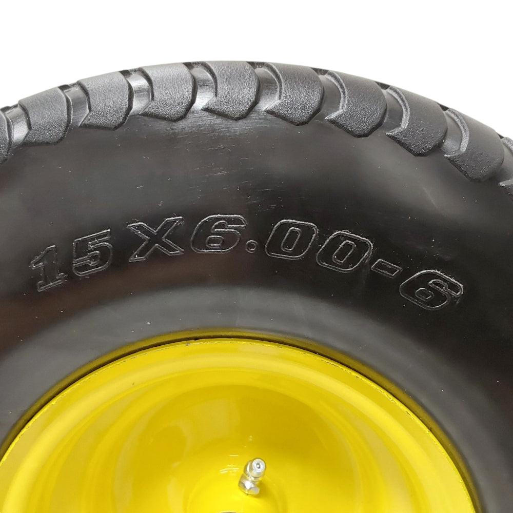 Proven Part Front Foam Filled Tire and Rim 15x6-6 For John Deere 100 and 300 Series With Dust Caps