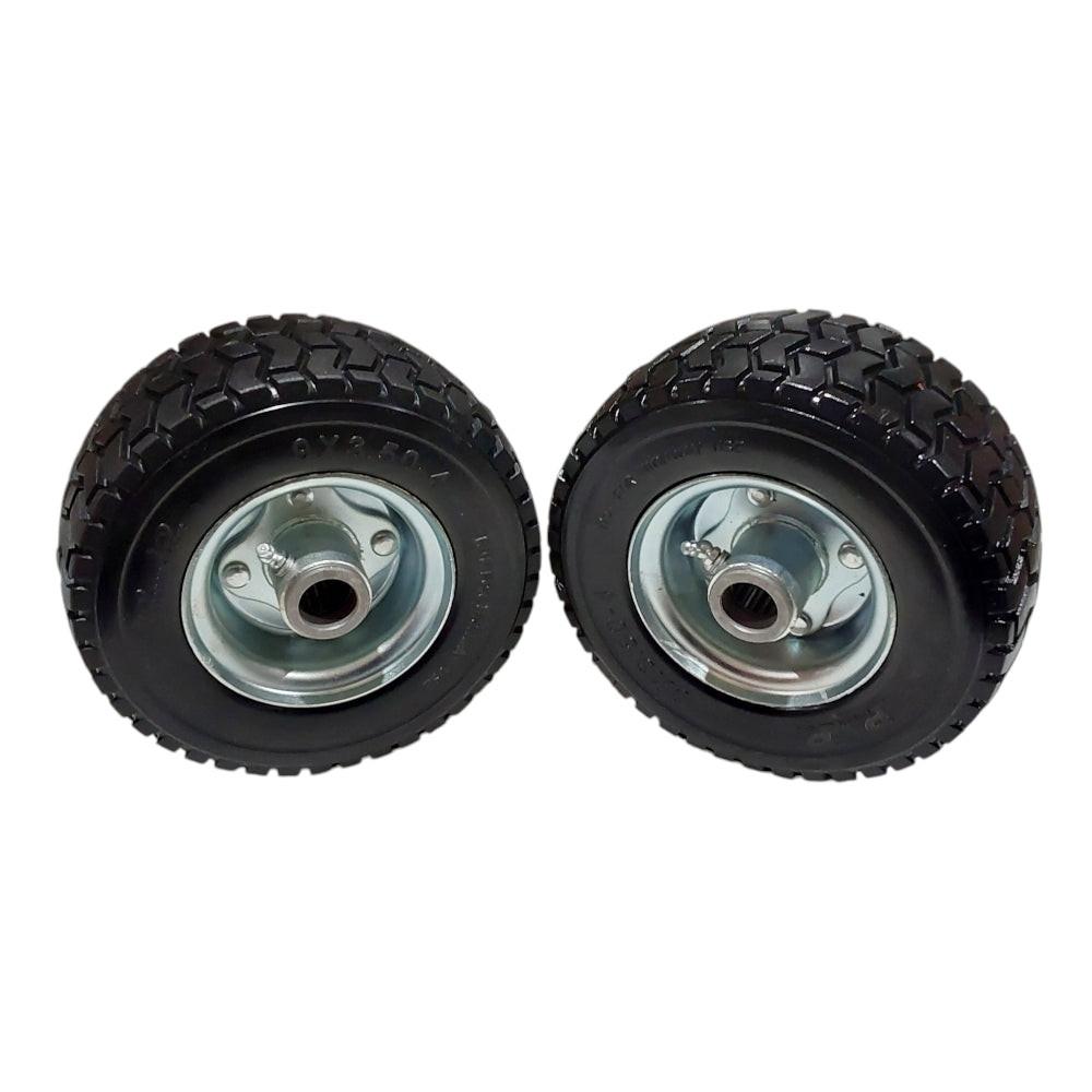 Pieza probada (1) Neumático 9X3.5-4 Sólido no plano Compatible con sistema Velke de 2 ruedas Se adapta a 72410088 Vkxwheel 10816 Incluye rodamientos Se adapta a 77410031 77410030 Vkxrlbrg Vkxbrgrtnr