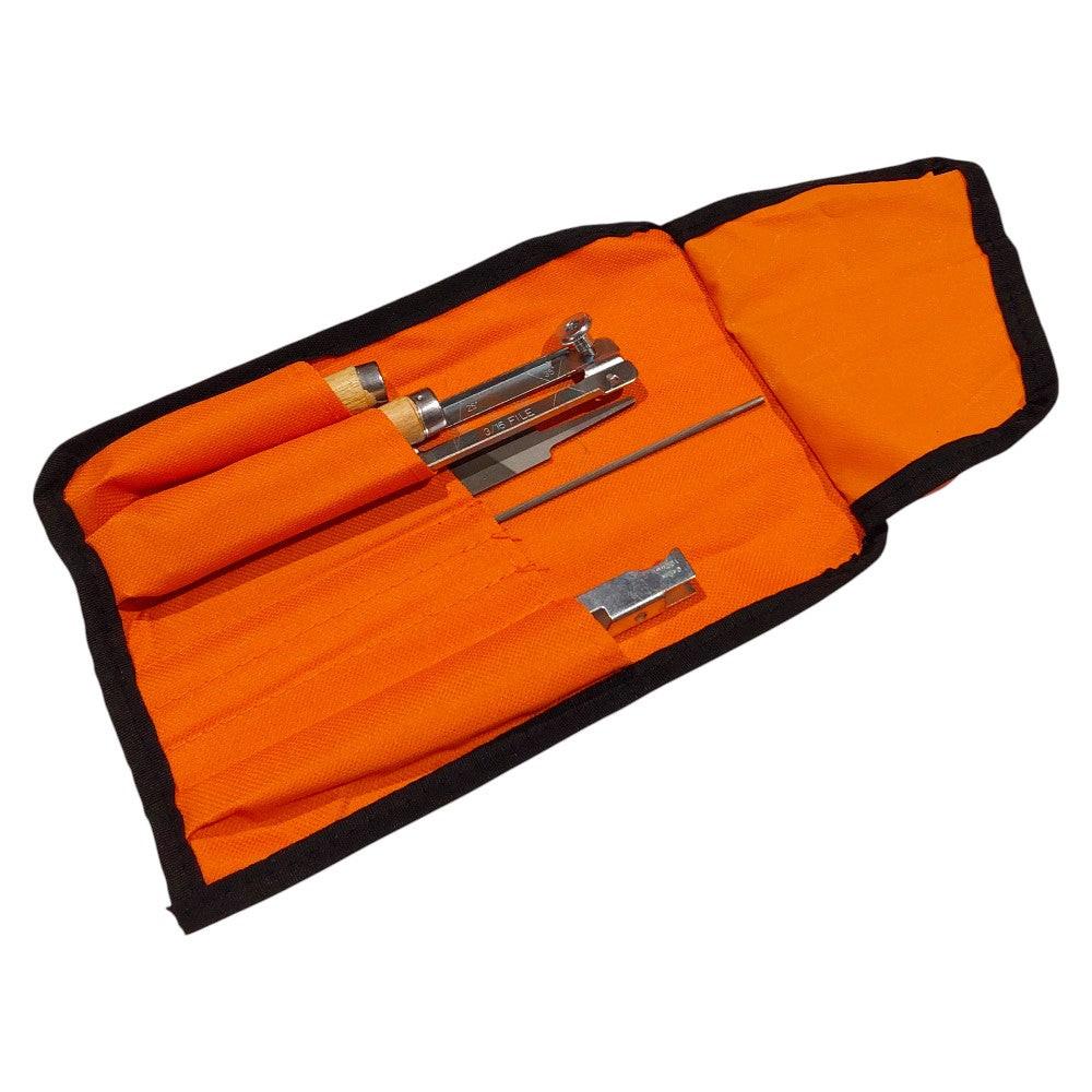 Proven Part 1/8" Chain File Sharpening Kit Includes 2 Files, 2 Handles and File Holder