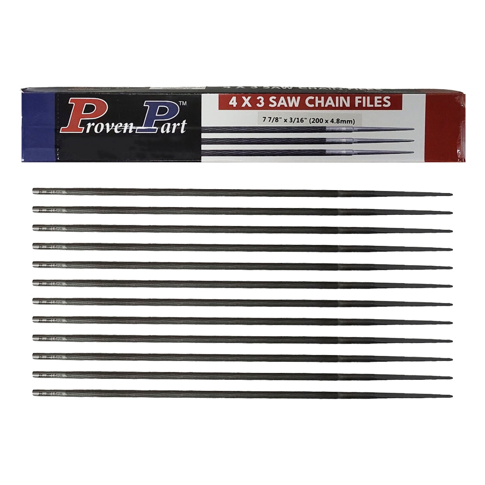 Proven Part 12 Chainsaw Files 3/16" For Sharpening All Brands Chains Saw Sharpener Dozen