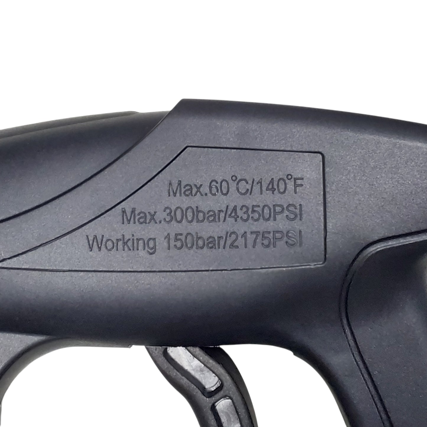 Proven Part Pressure Washer Guns 3/8" Temperature Rating: 150)300)?C (F?) Pressure Rating: 5000 PSI 10.5 Gpm M22 3/8Female C-87