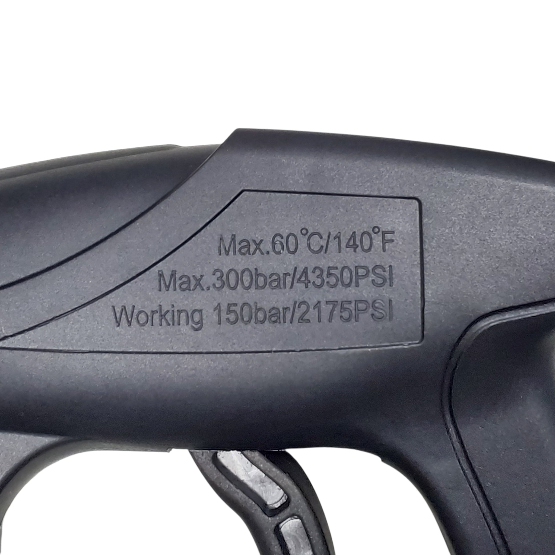Proven Part Pressure Washer Guns 3/8" Temperature Rating: 150)300)?C (F?) Pressure Rating: 5000 PSI 10.5 Gpm M22 3/8Female C-87
