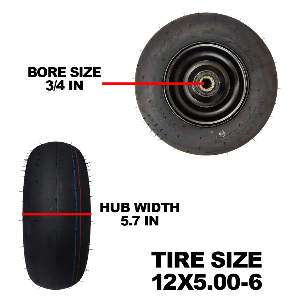 (2) Proven Part Tubeless Tire 12x5-6 Fits Greenworks R0200711-00 3420111523